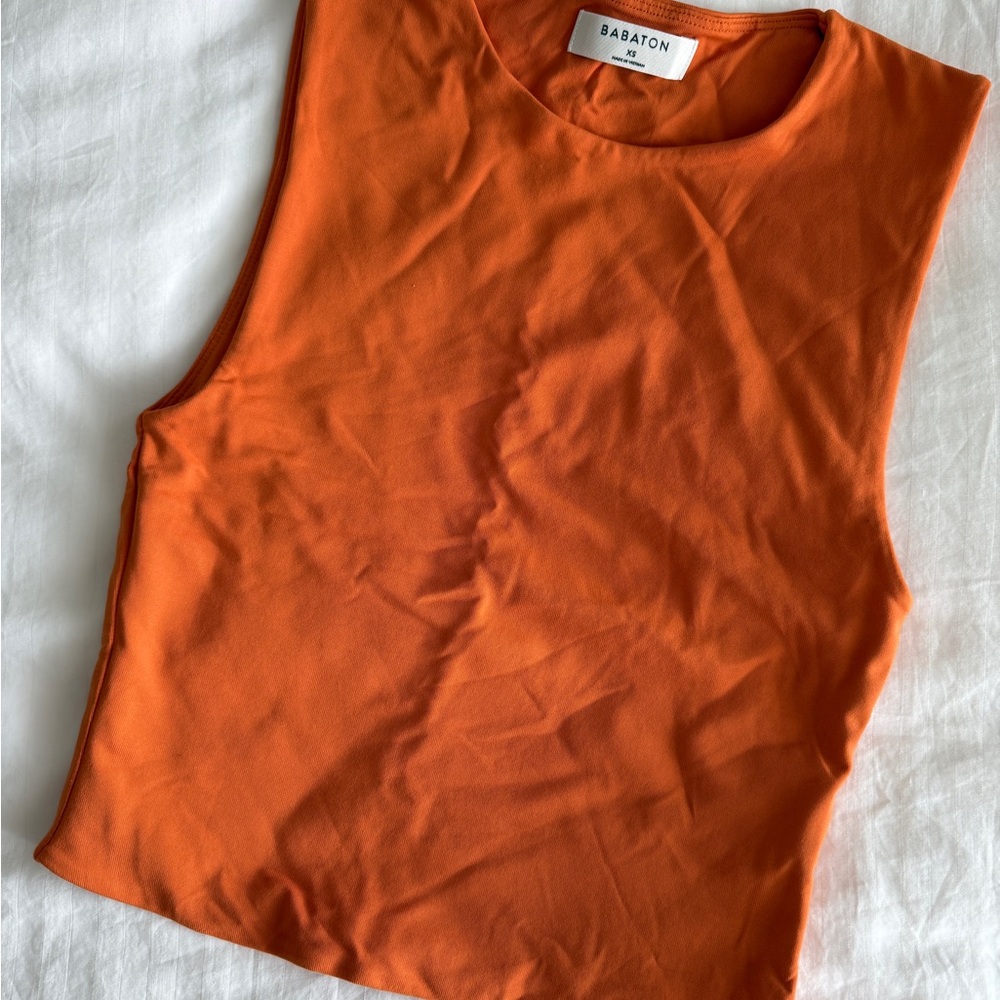 Aritzia Babaton Orange Sleeveless Top